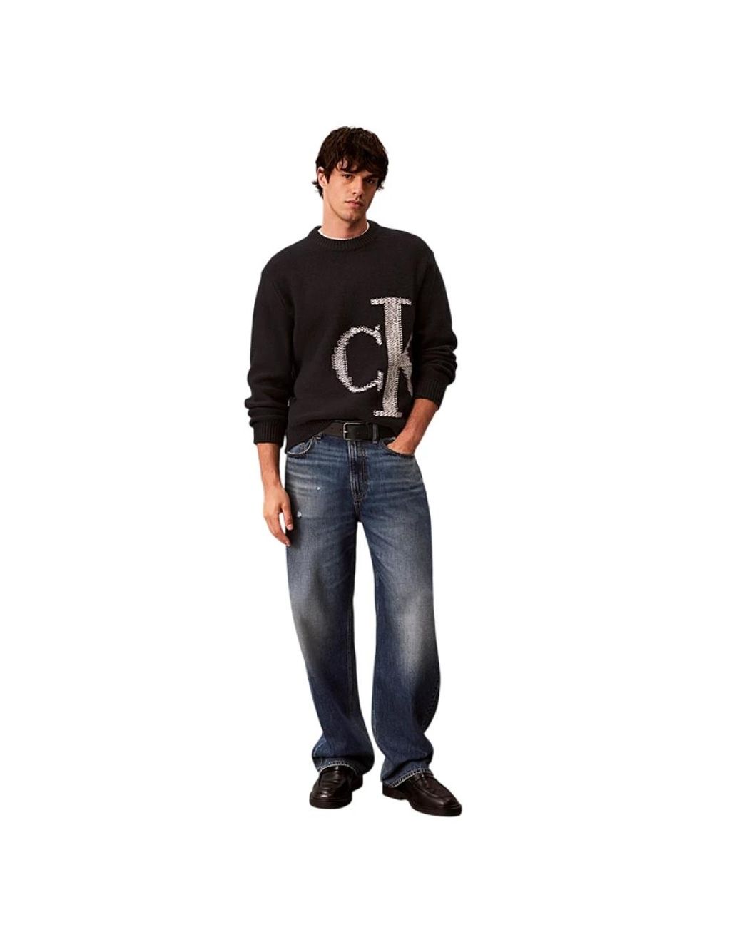 Calvin Klein Black Round-Neck Knitwear for men