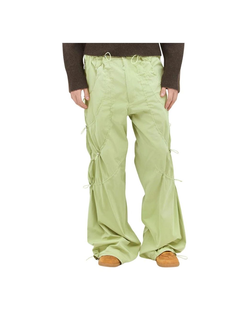 Charlie Constantinou Green Wide Trousers for men