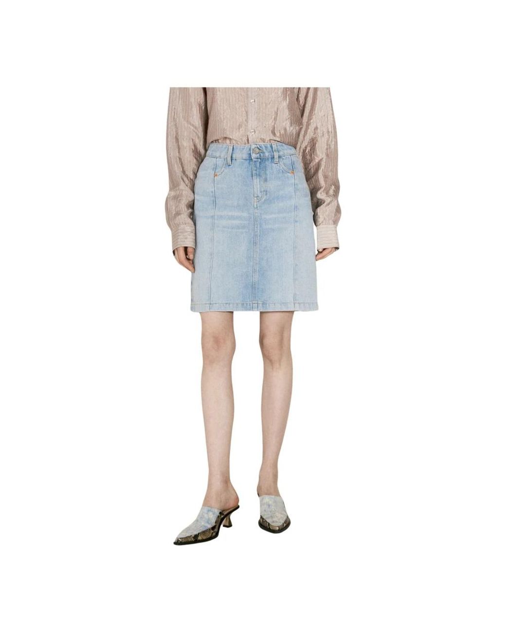 Martine Rose Blue Denim Skirts