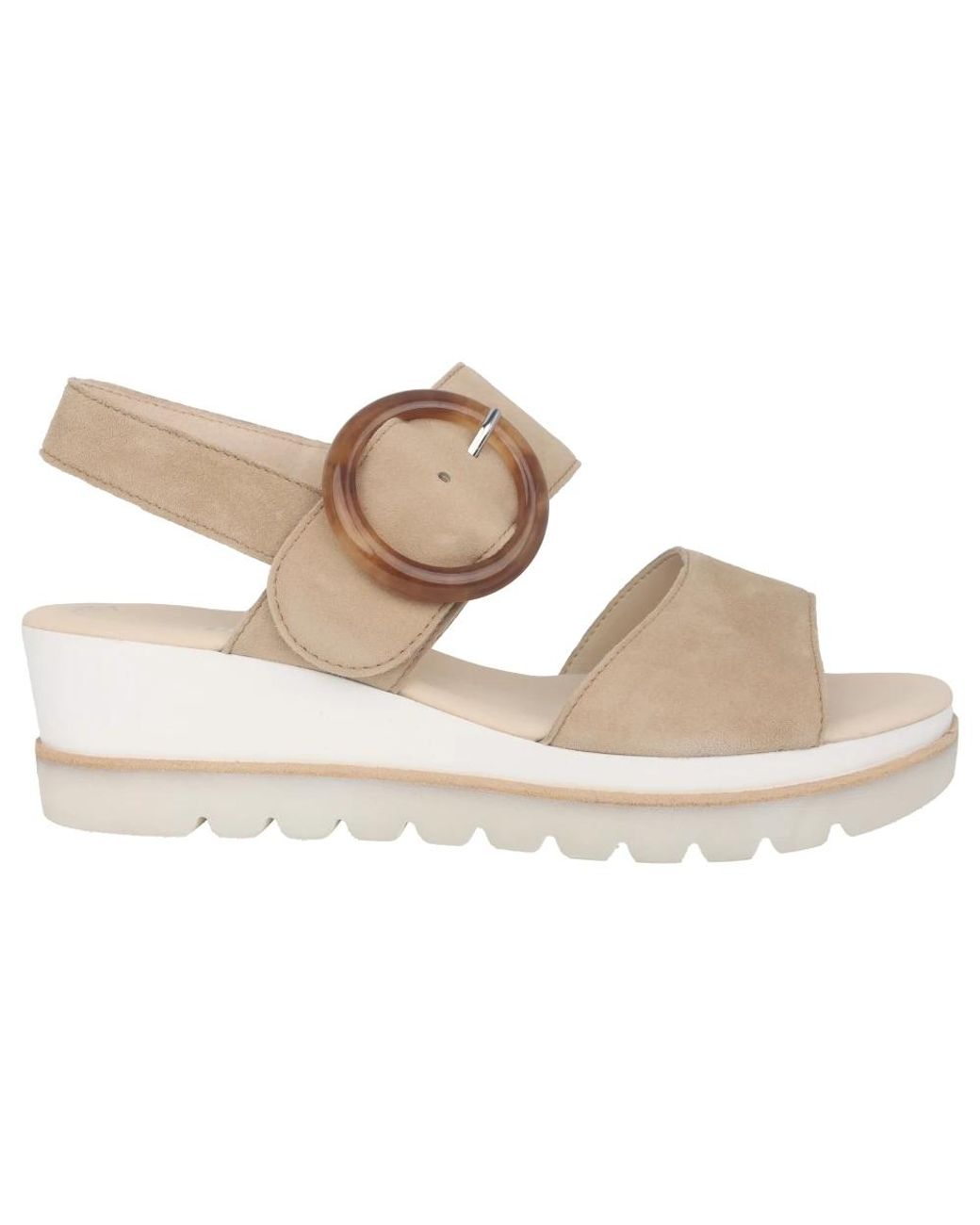 Gabor Schoenen ,Suède Stijlvolle Damessandalen Collectie in het Natural