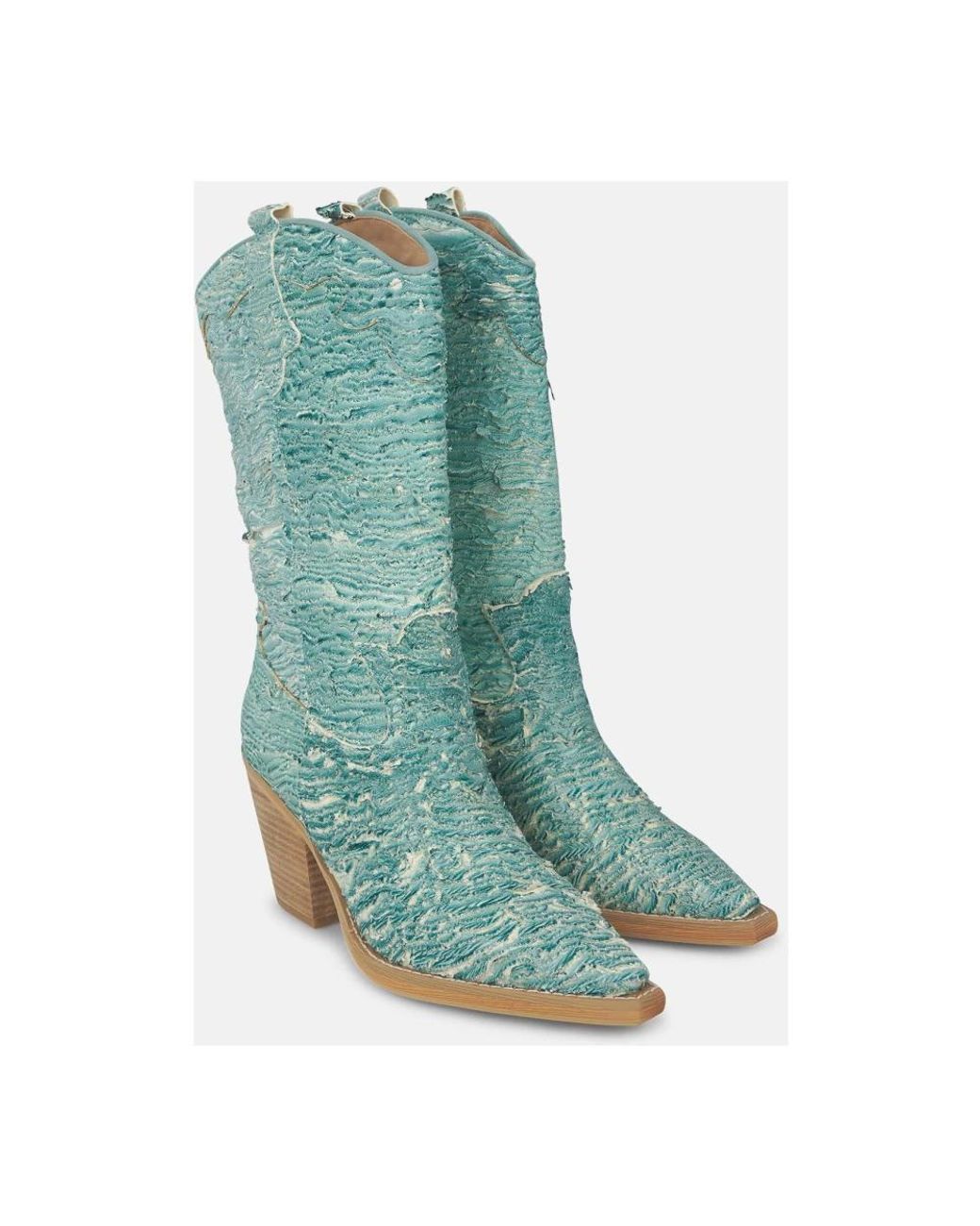 Alma En Pena. Green Cowboy & Biker Boots