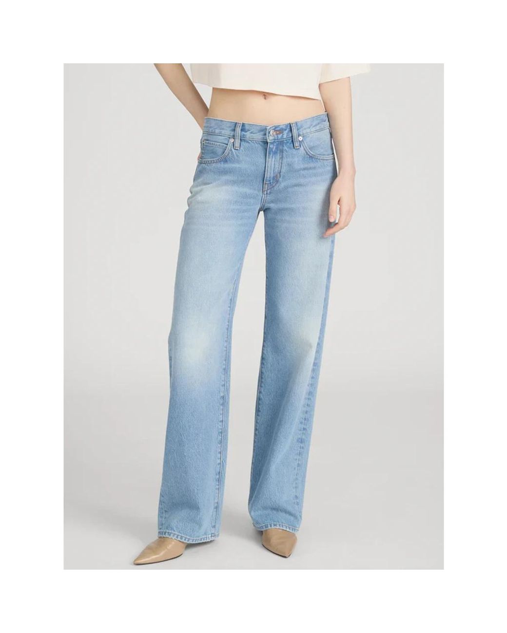 FRAME Blue Straight Fit Jeans