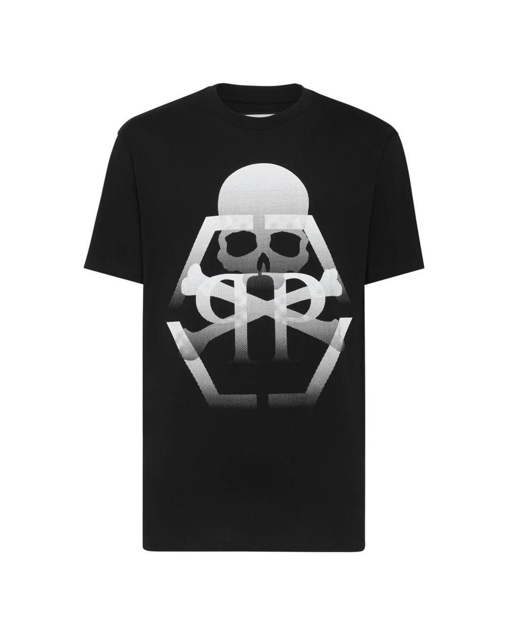 Philipp Plein T-Shirt Round Neck Ss Skull&Bones in het Black voor heren