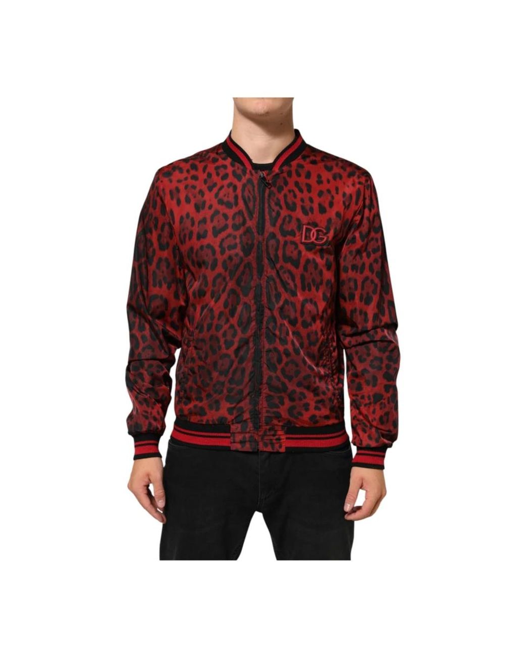 Dolce & Gabbana Red Bomber Jackets for men