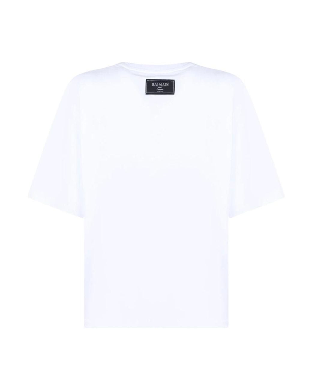 Balmain White Kiss Print Oversized T-Shirt With Script Logo