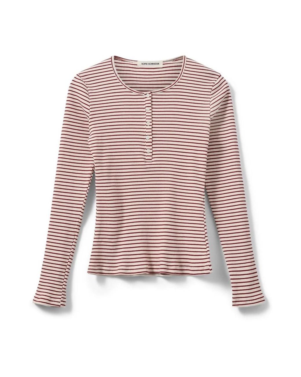 Sofie Schnoor Overhemden ,Rood ,Katoen Rood Gestreept Langemouw T-Shirt in het Red