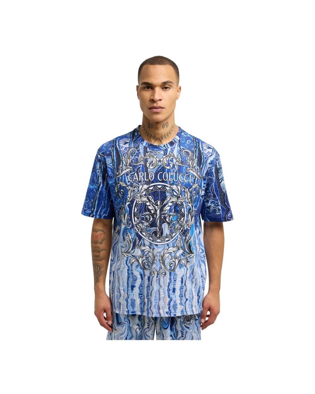 carlo colucci Blue T-Shirts for men