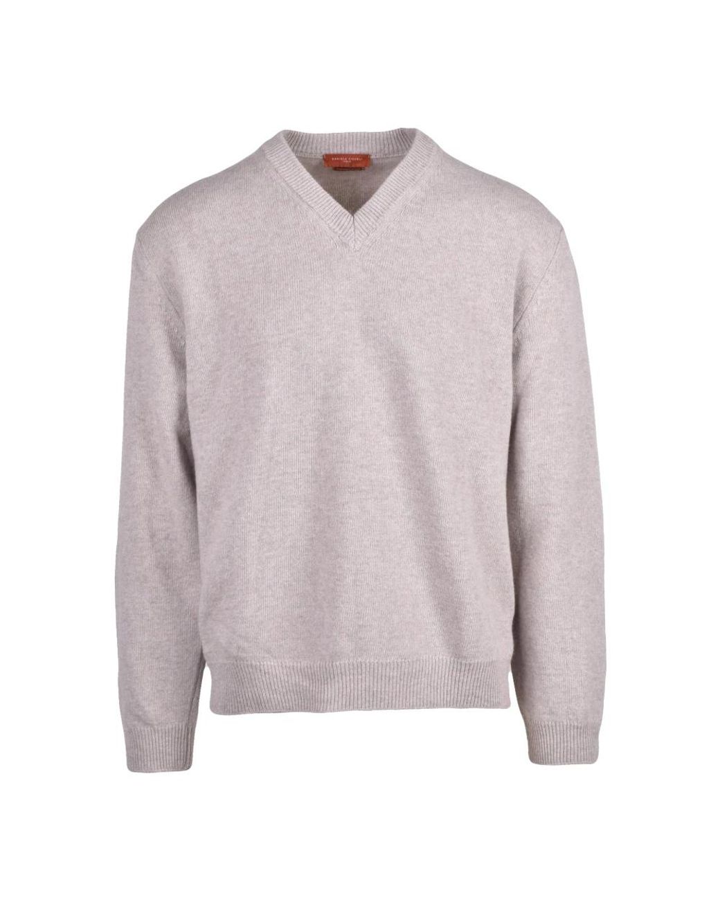 Daniele Fiesoli Gray V-Neck Knitwear for men