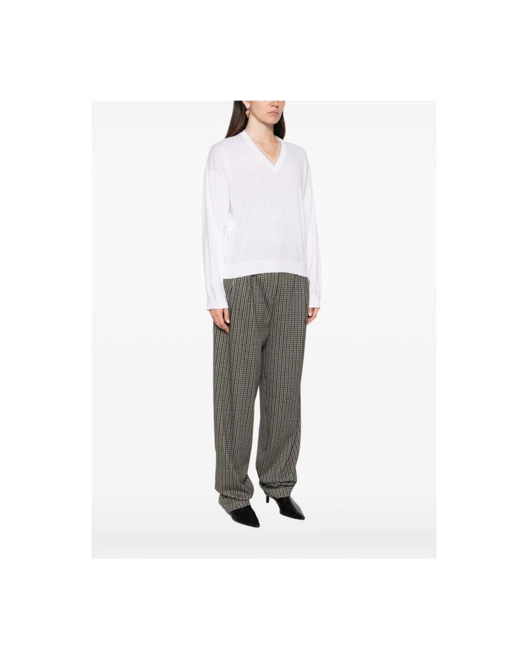Fabiana Filippi White V-Neck Knitwear