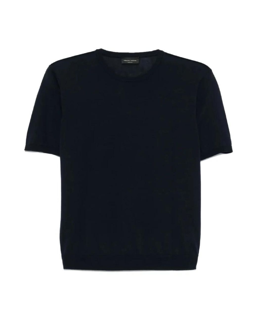Roberto Collina Tops ,Blauw ,Katoen Girocollo Mc T-Shirt in het Black voor heren