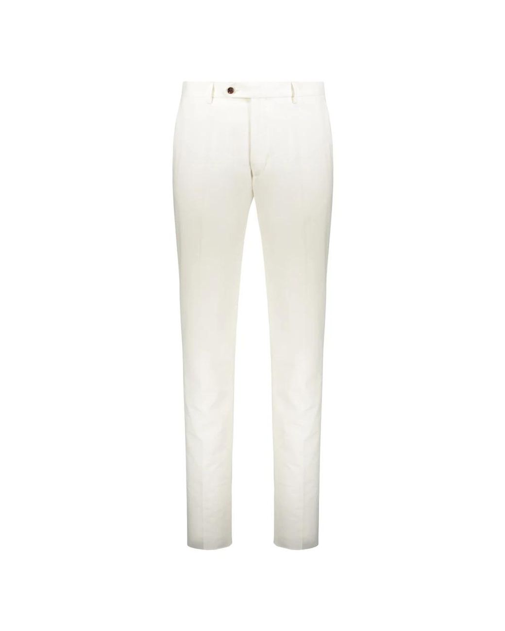 Moorer White Slim-Fit Trousers for men