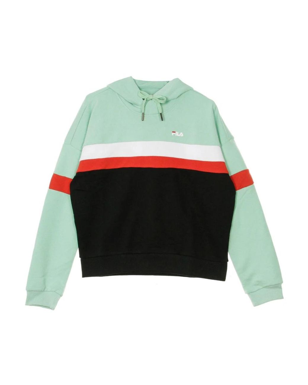 Fila Hoodies & Sweatvesten ,Veelkleurig ,Katoen Cropped Lichtgewicht Hoodie in het Green