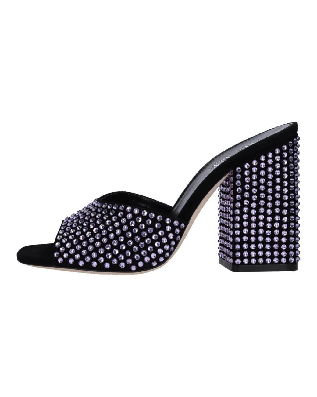 Paris Texas Blue Heeled Mules