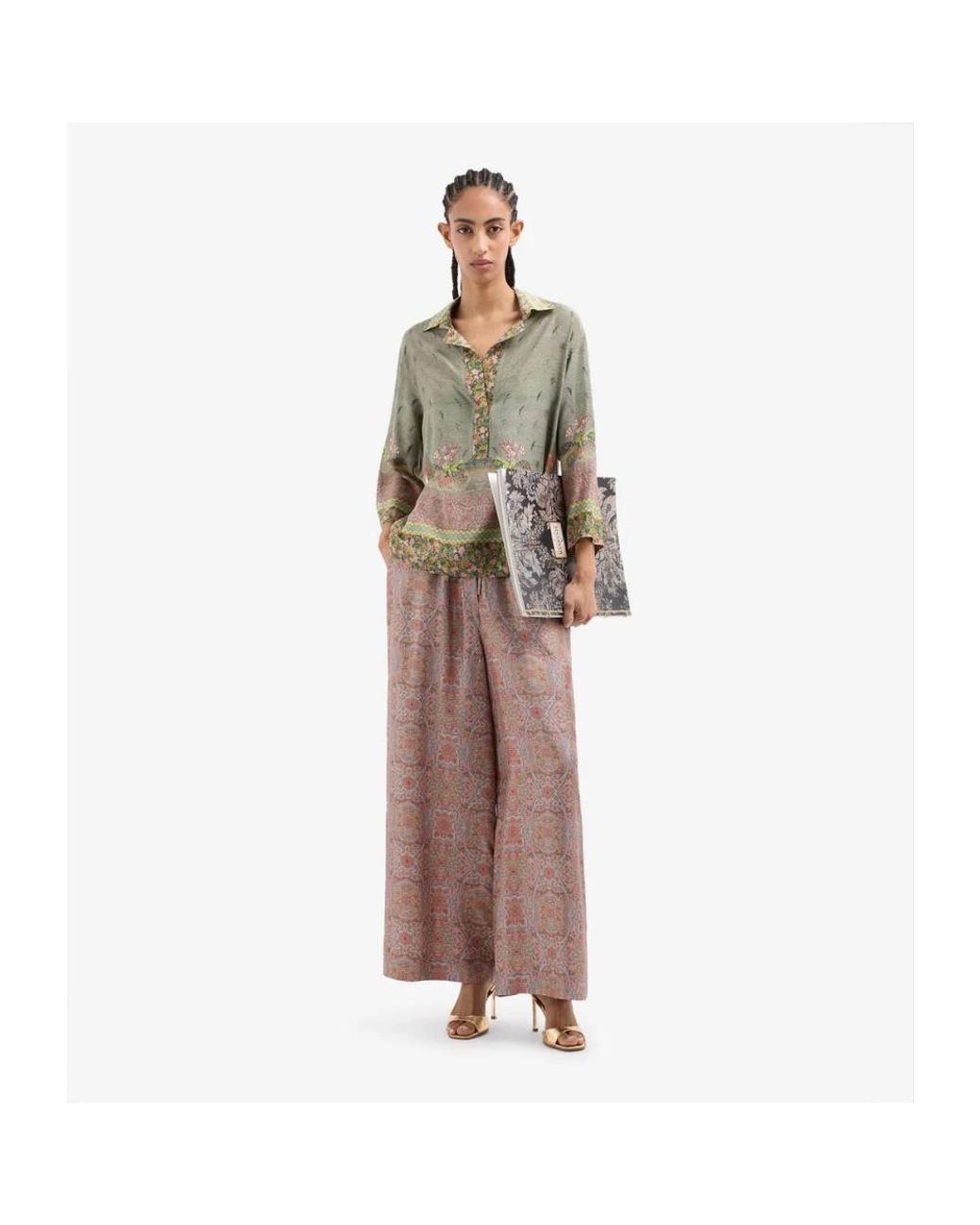 Pierre Louis Mascia Brown Wide Trousers