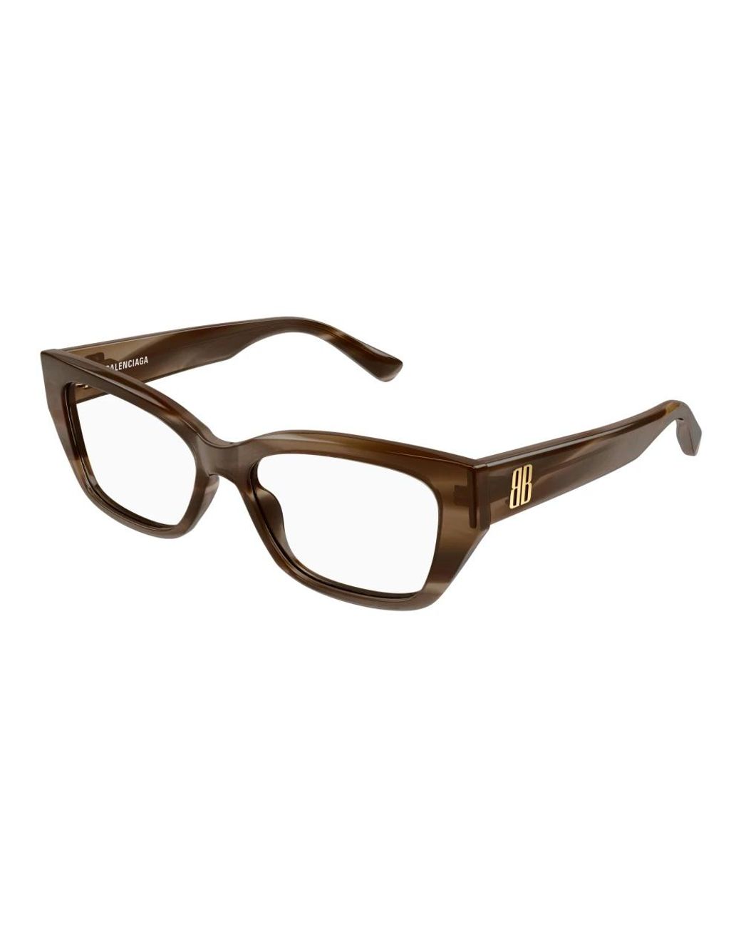Balenciaga Brown Rectangular Eyeglasses