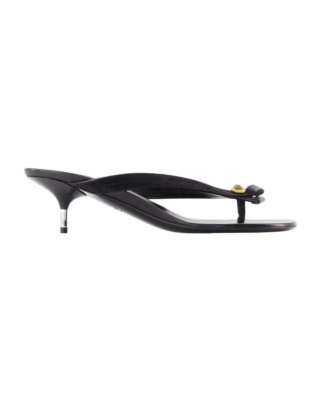 Versace Black Heeled Mules