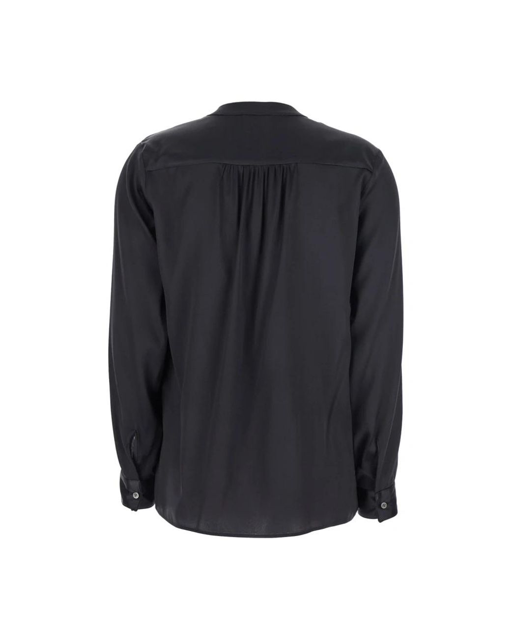 Plain Overhemden ,Zwart ,Zijden Blouse Met V-Hals in het Black