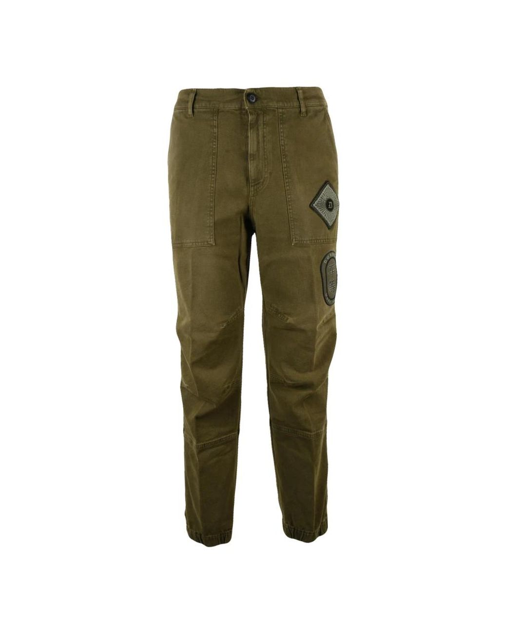 Dondup Green Straight Trousers for men
