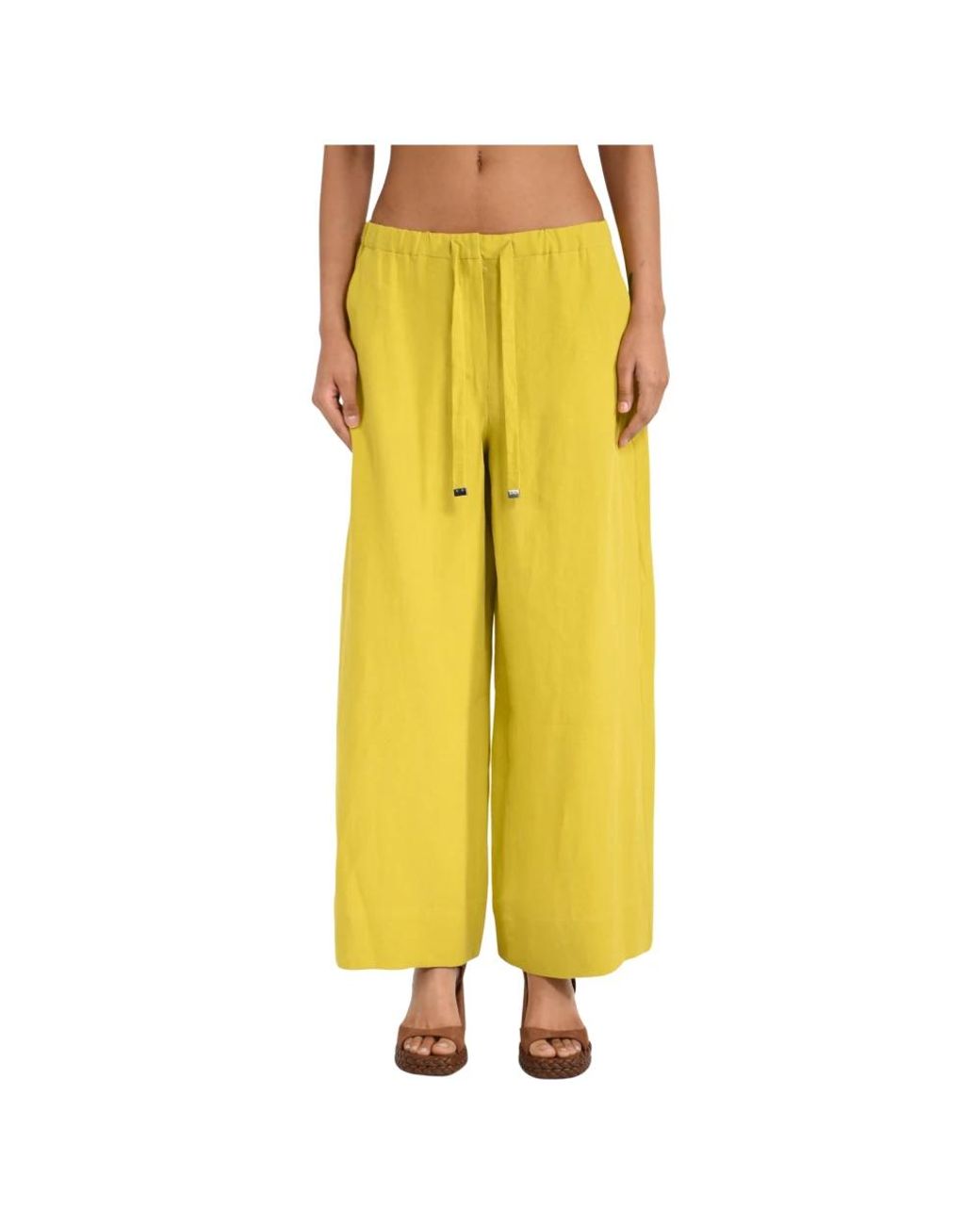 Wide Trousers Max Mara de color Yellow