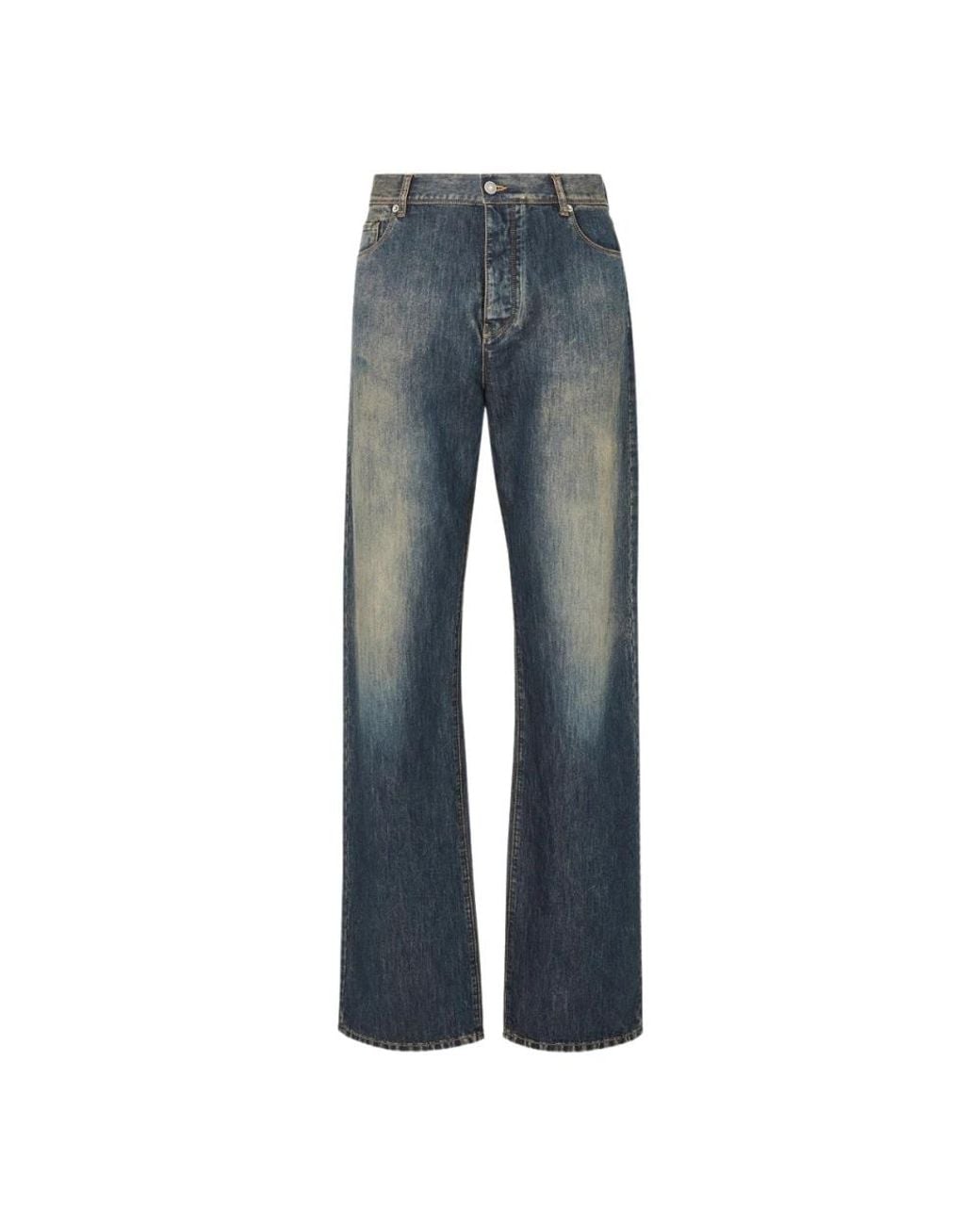 Fendi Blue Straight Fit Jeans for men