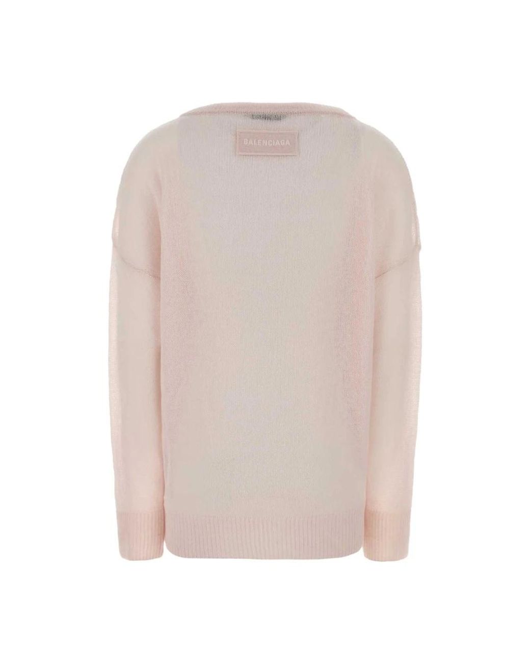Balenciaga Natural Round-Neck Knitwear