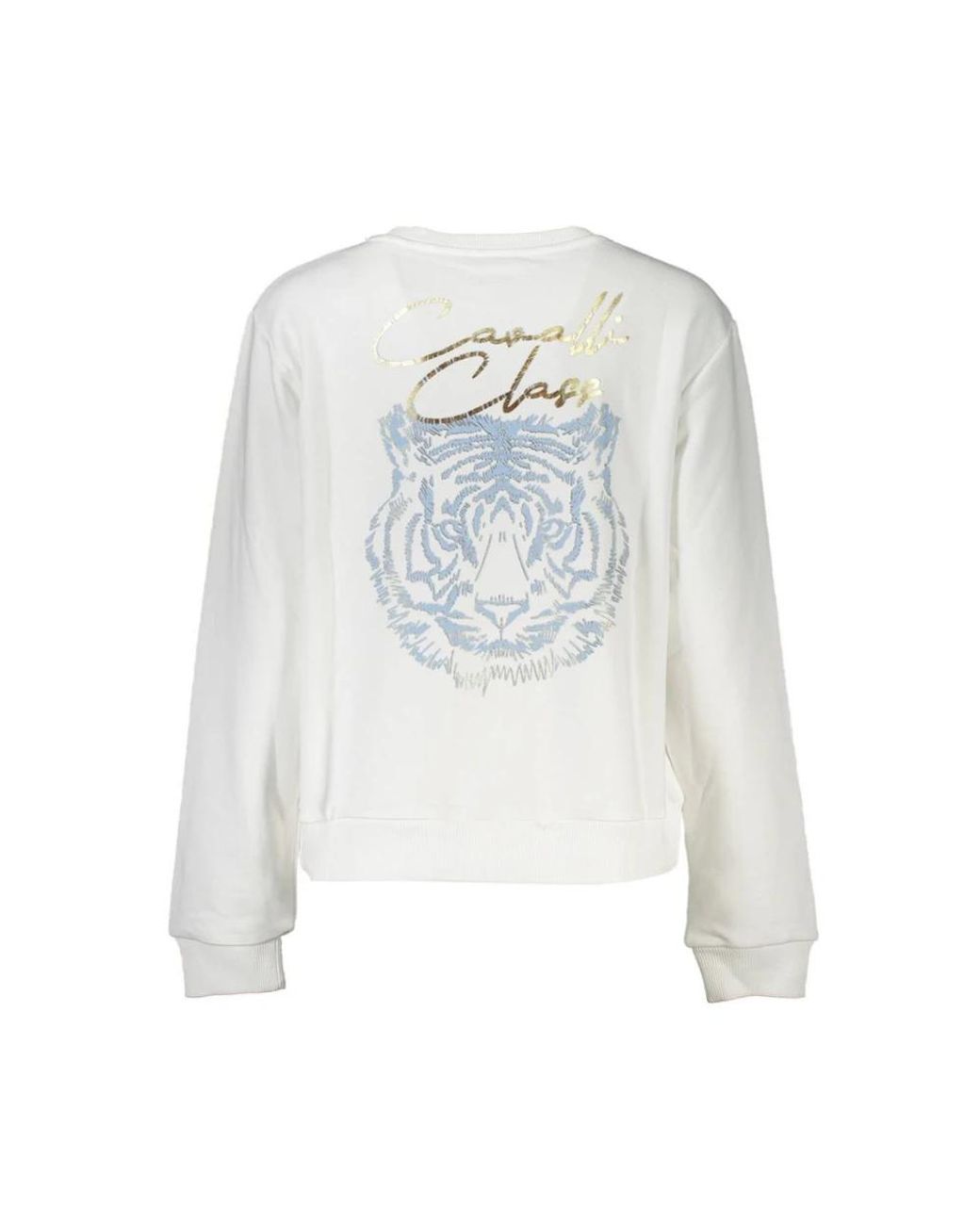 Roberto Cavalli White Cotton Sweatshirt