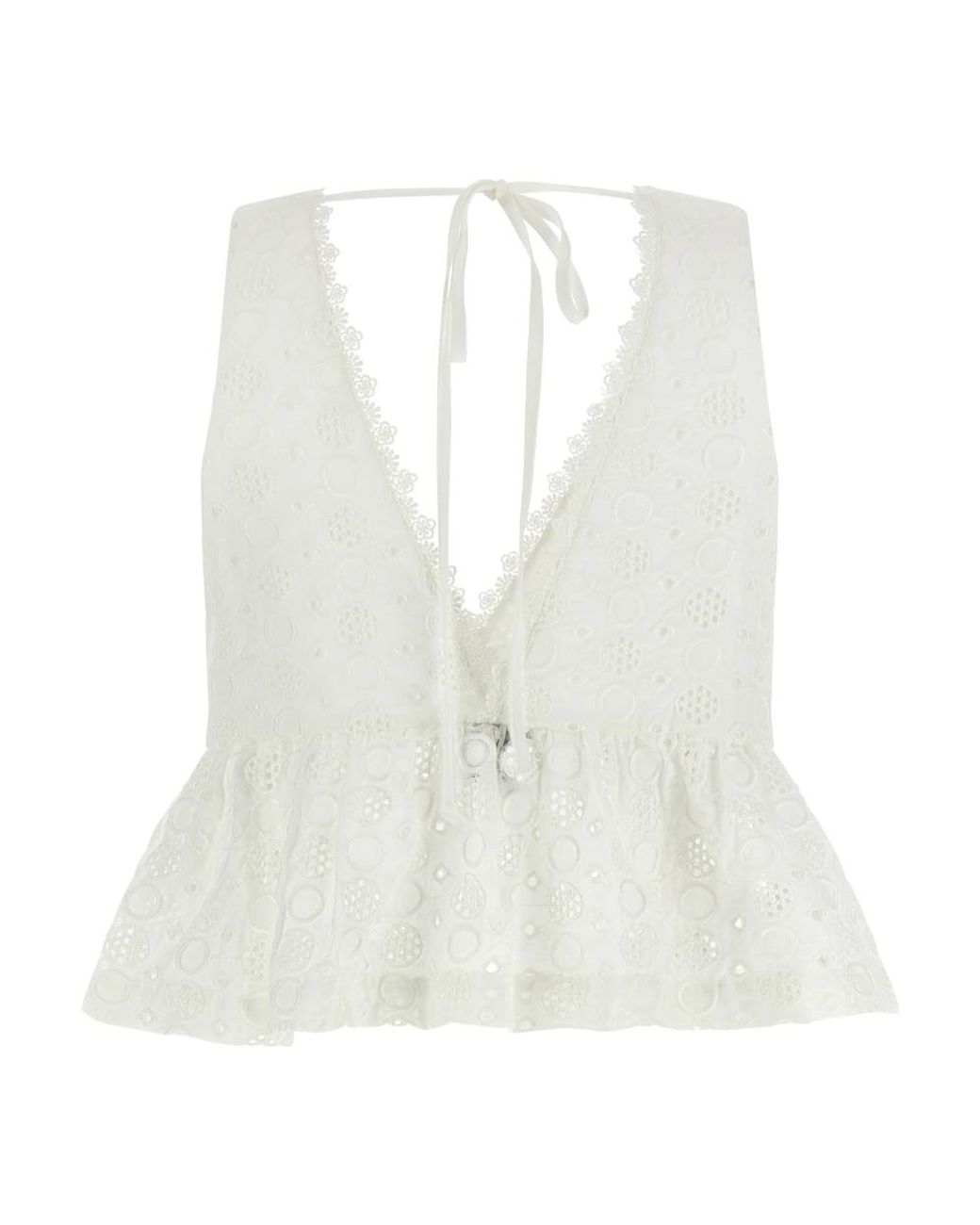 Pinko White Sleeveless Tops