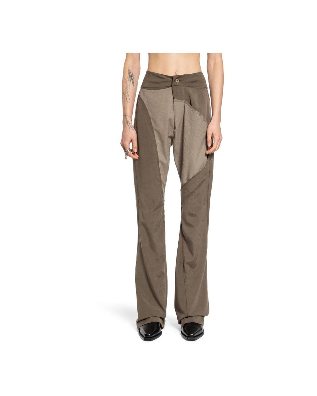 Yehuafan Gray Wide Trousers