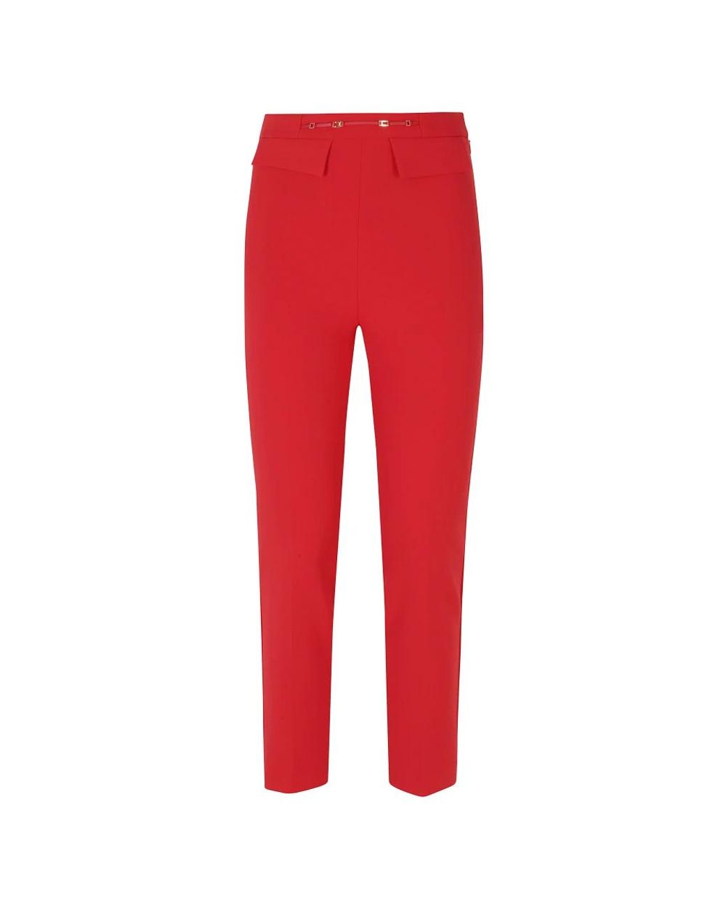 Elisabetta Franchi Red Slim-Fit Trousers