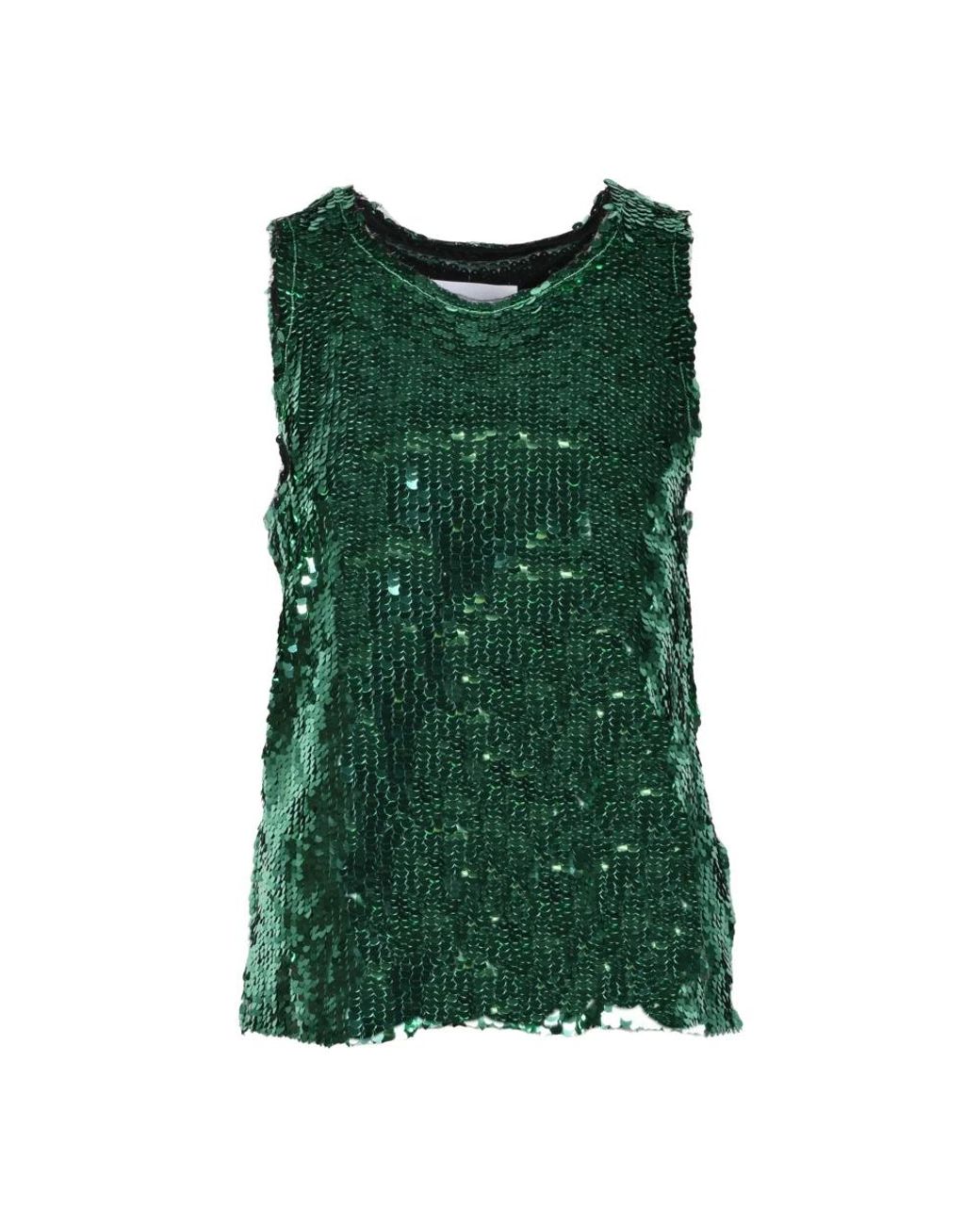 Erika Cavallini Semi Couture Green Sleeveless Tops