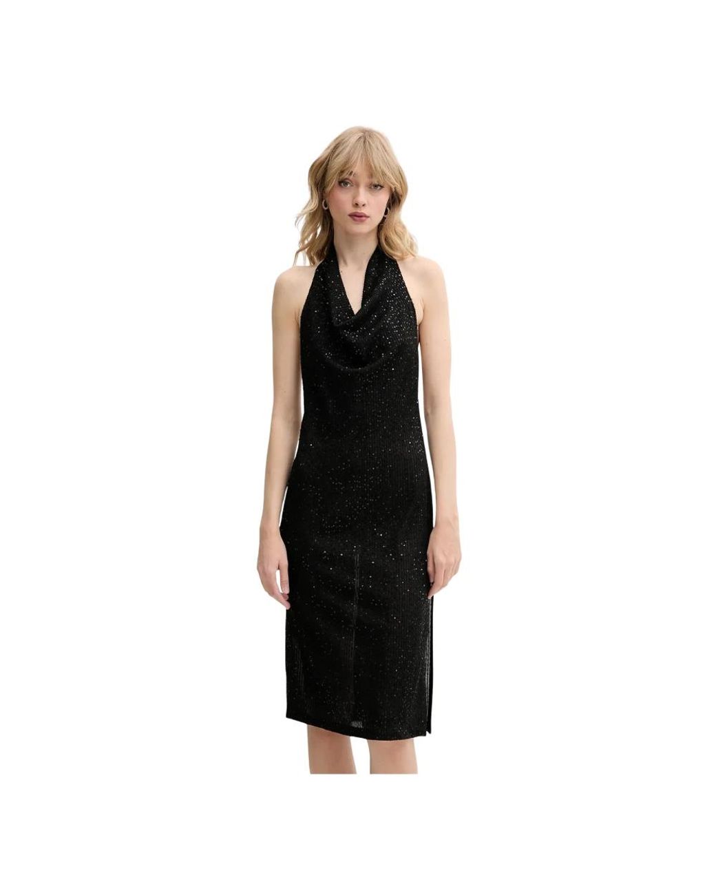 IRO Cowl Neck Mini Jurk in het Black