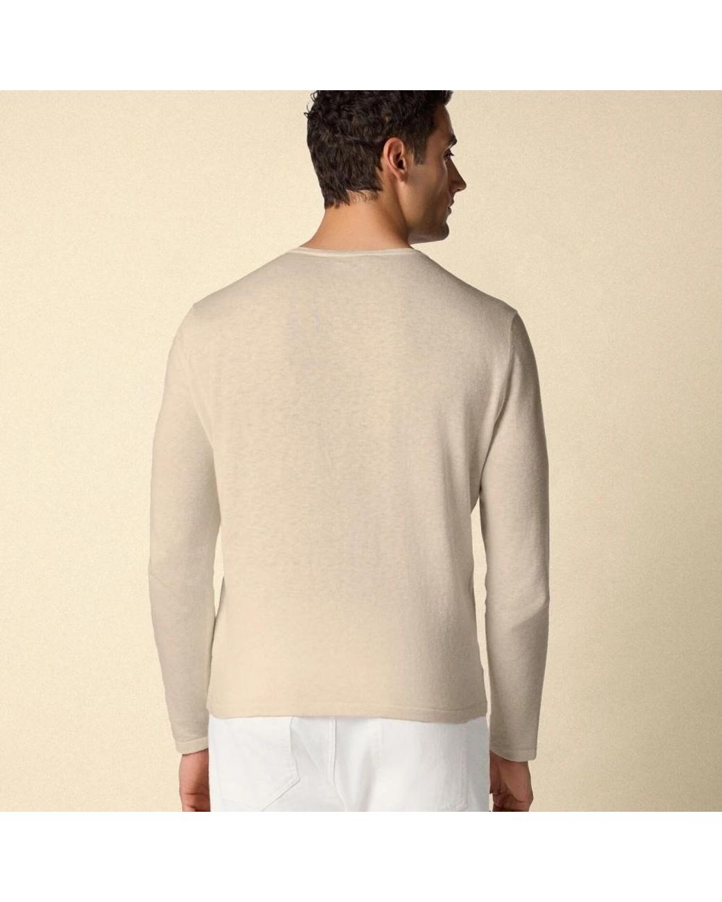 Brooks Brothers Natural V-Neck Knitwear for men