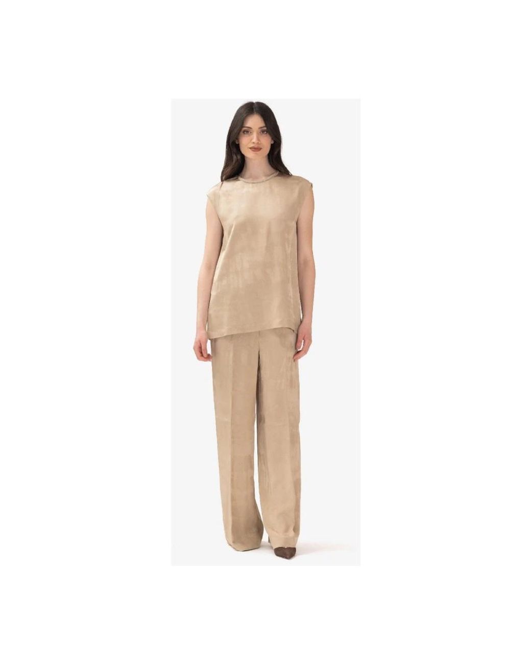 Peserico Brown Sleeveless Tops