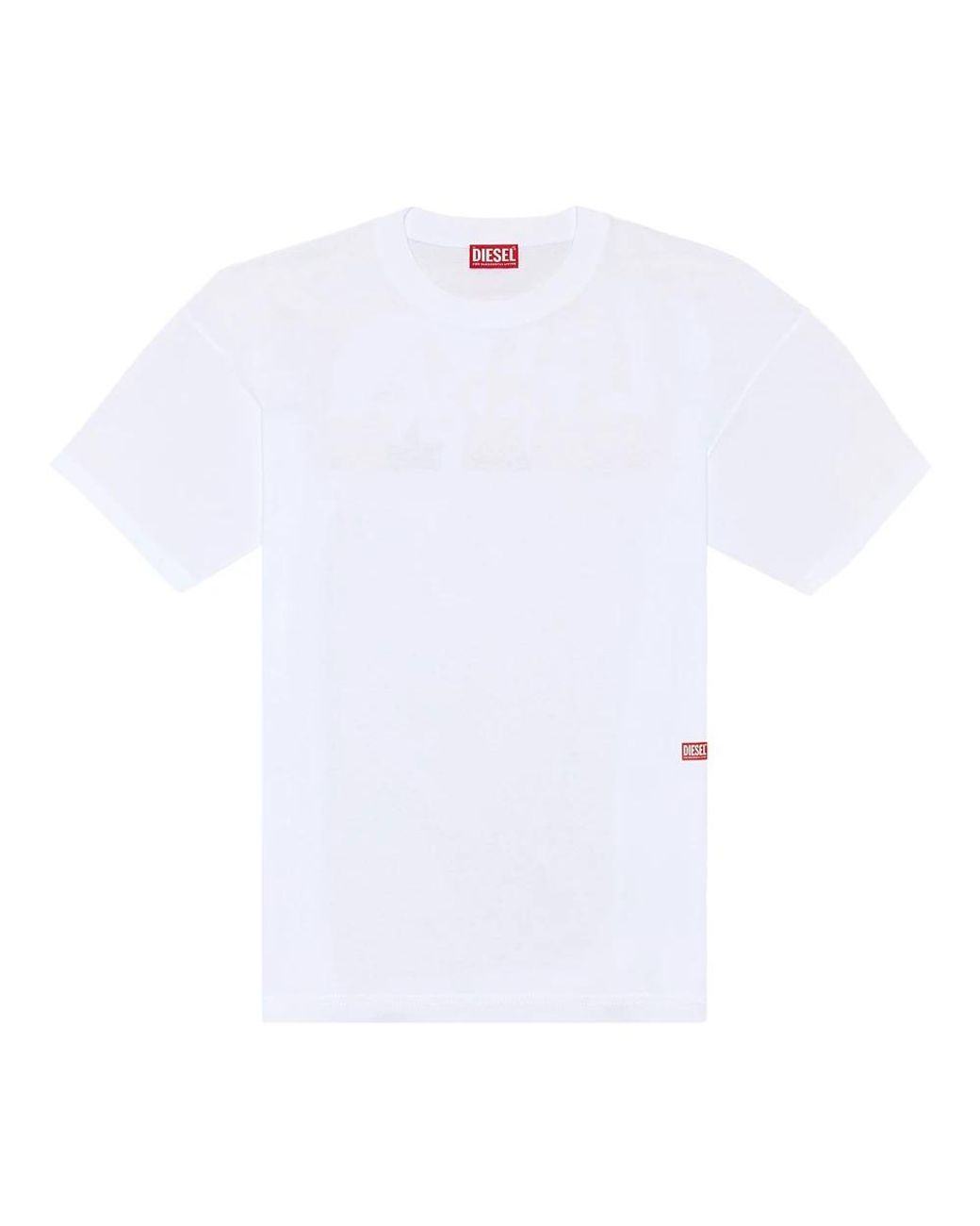 DIESEL Tops ,Wit ,Katoen T-Shirt Met Fotoprint Logo in het White voor heren