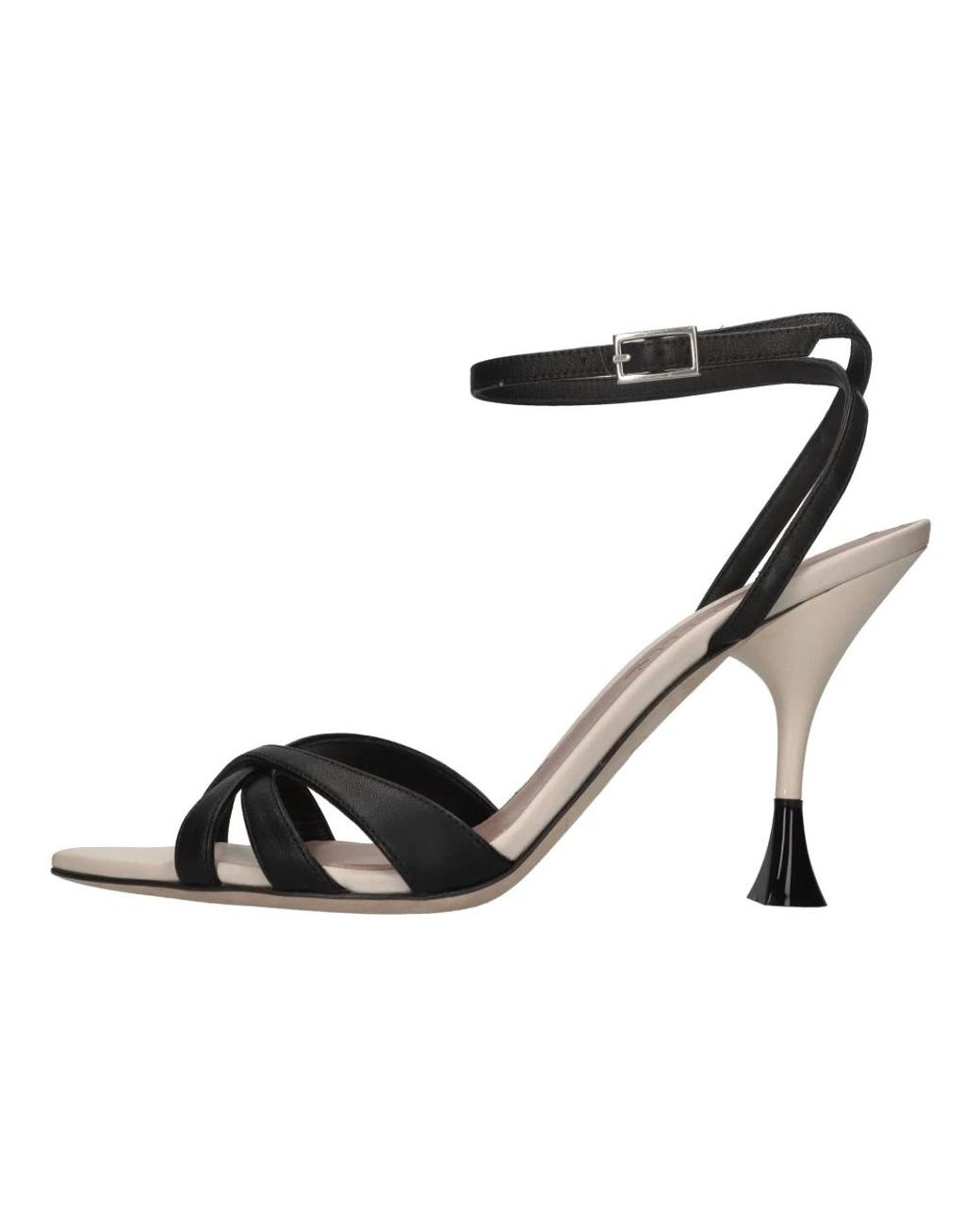 3Juin Black High Heel Sandals