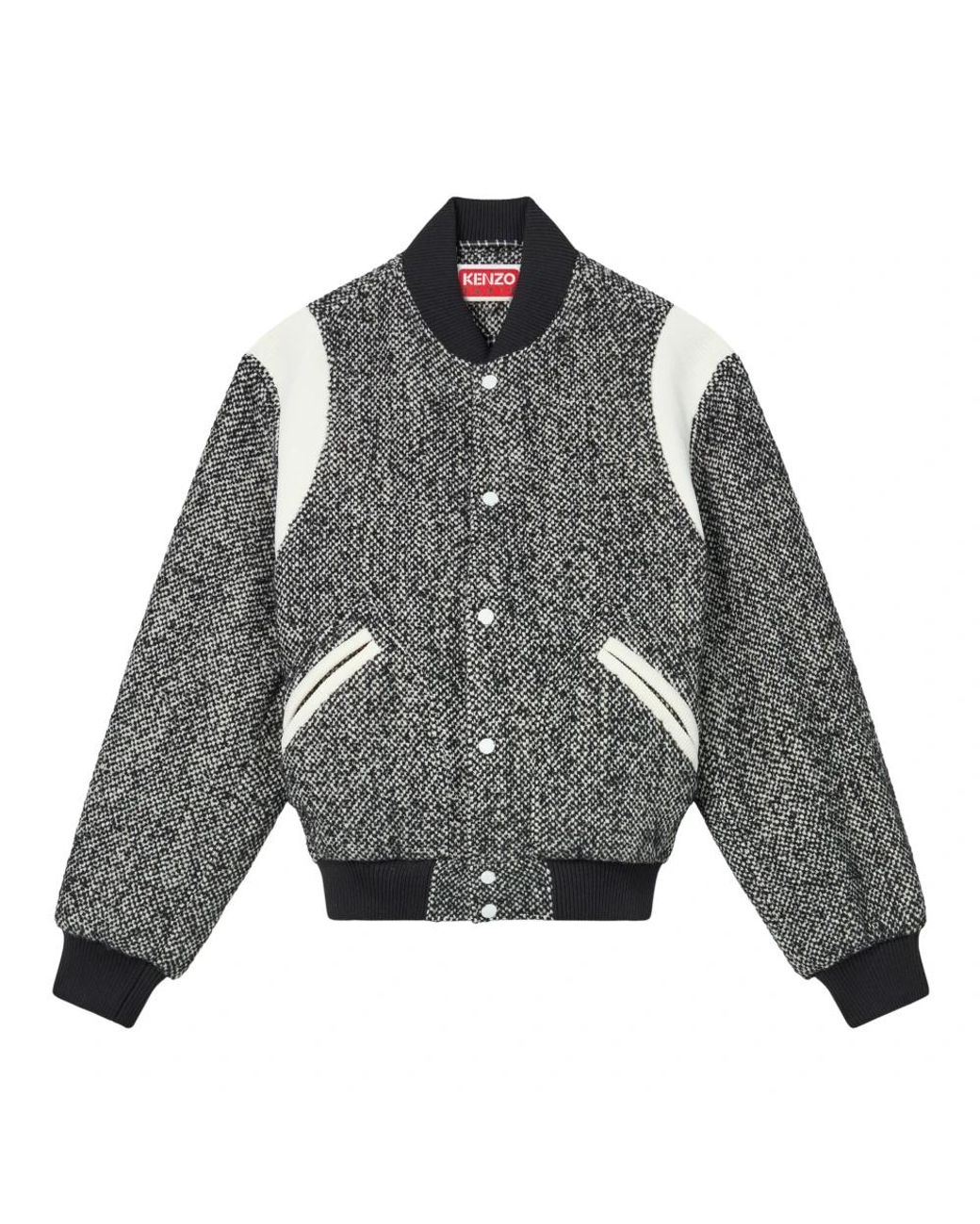 KENZO Jassen ,Zwart ,Wol Wollen Blouson Jas Met Knoopsluiting in het Gray voor heren