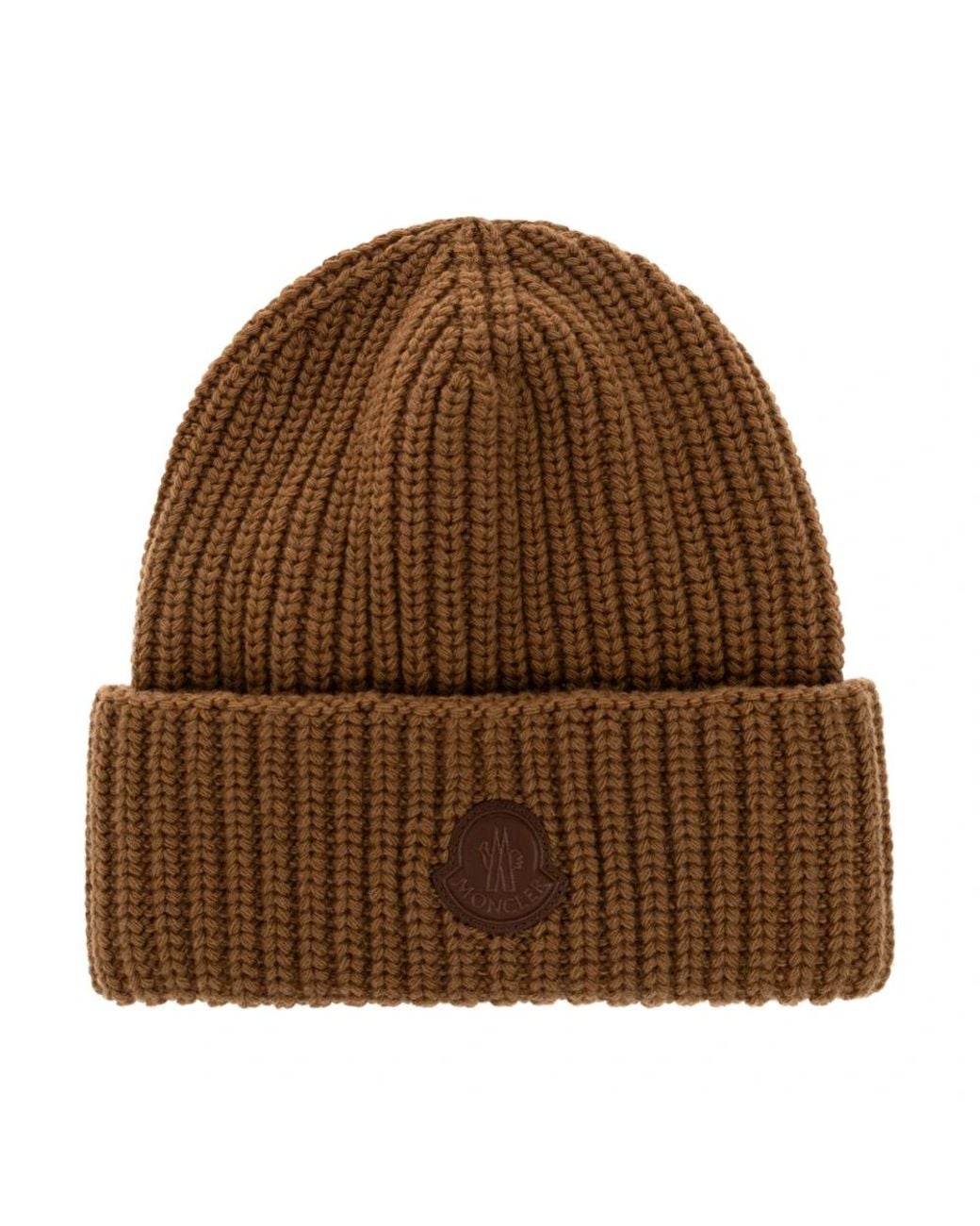 Moncler Brown Wollmütze Mit Logo