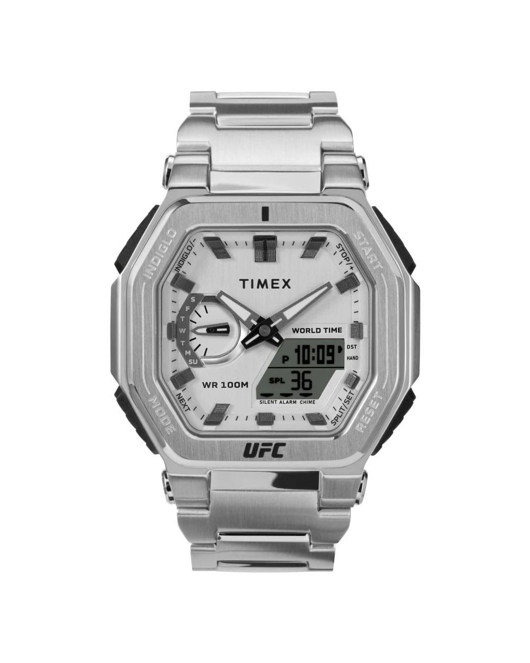 Timex Accessoires ,Grijs ,Kracht Colossus Analoge Horloge in het Metallic voor heren