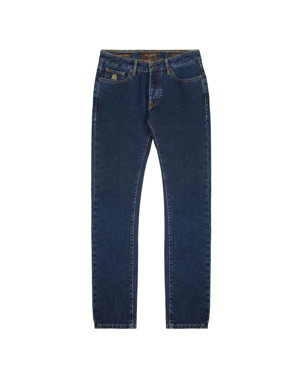 Moorer Blue Straight Fit Jeans for men