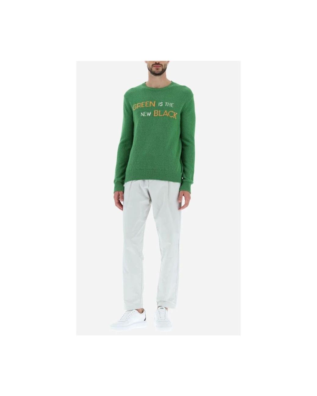 Herno Green Round-Neck Knitwear for men