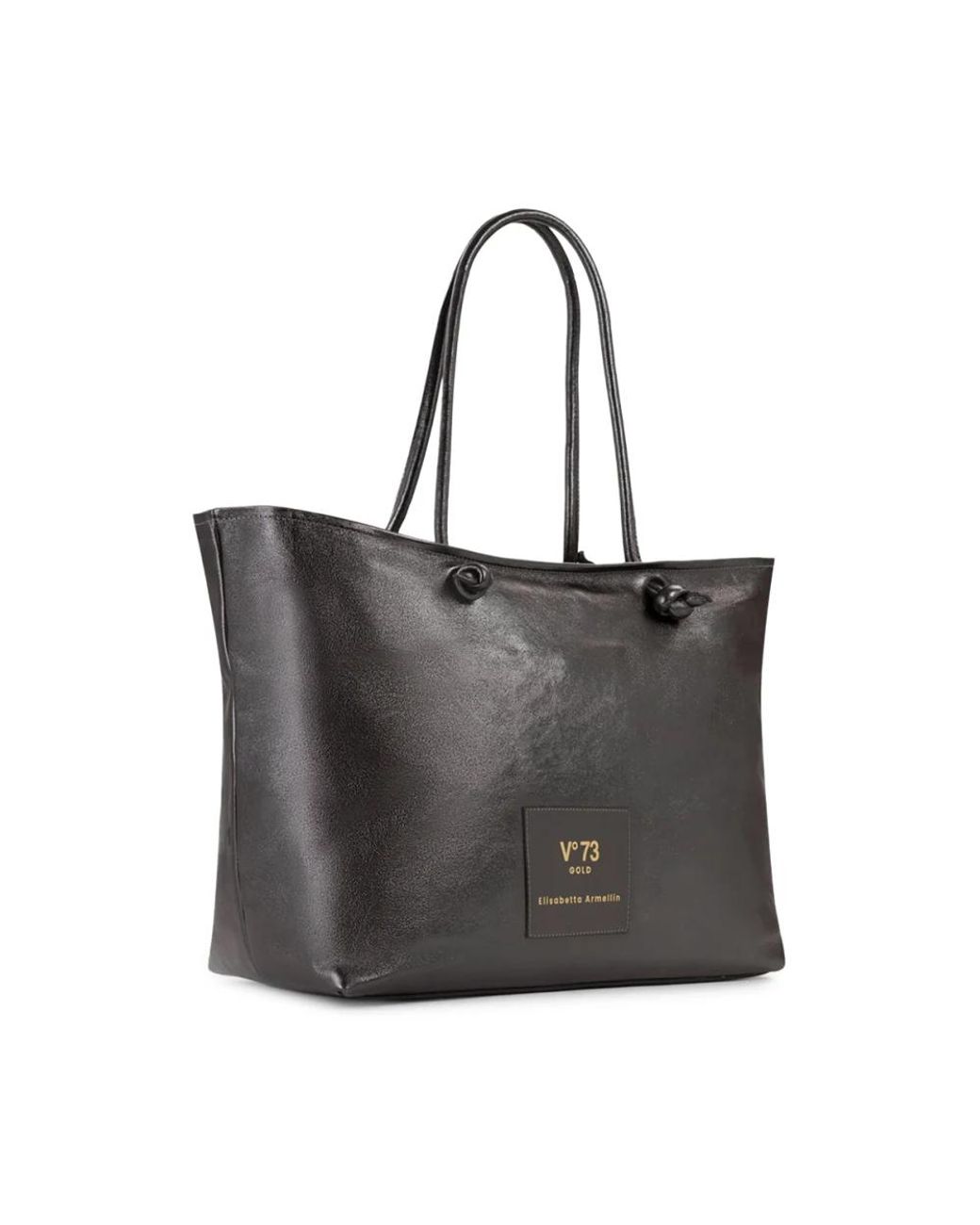 V73 Black Tote Bags