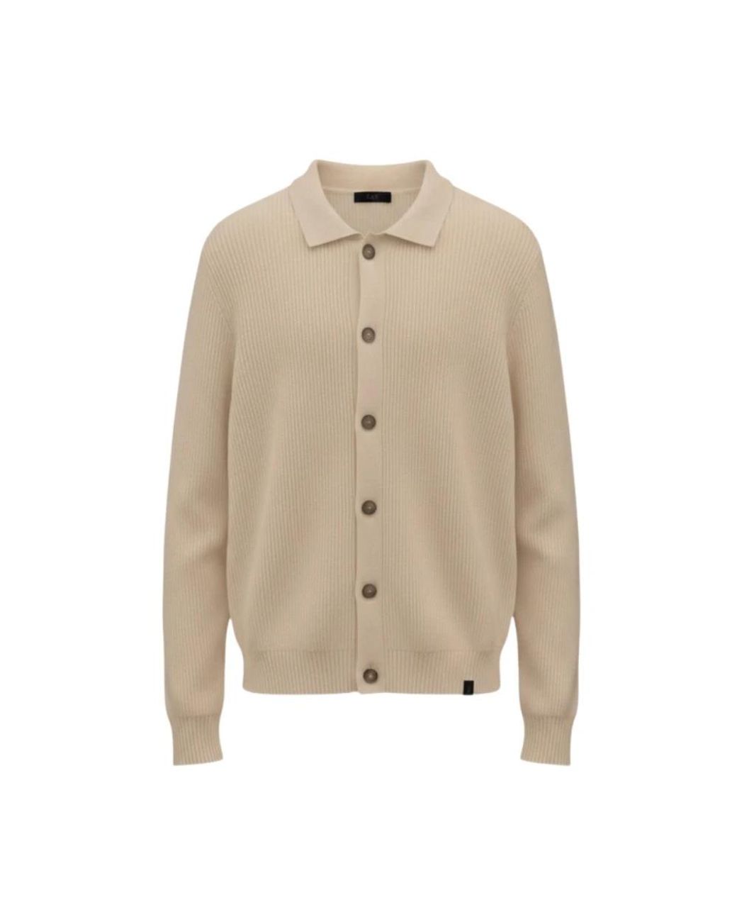 Fay Gebreide Cardigan Met Knopen in het Natural voor heren