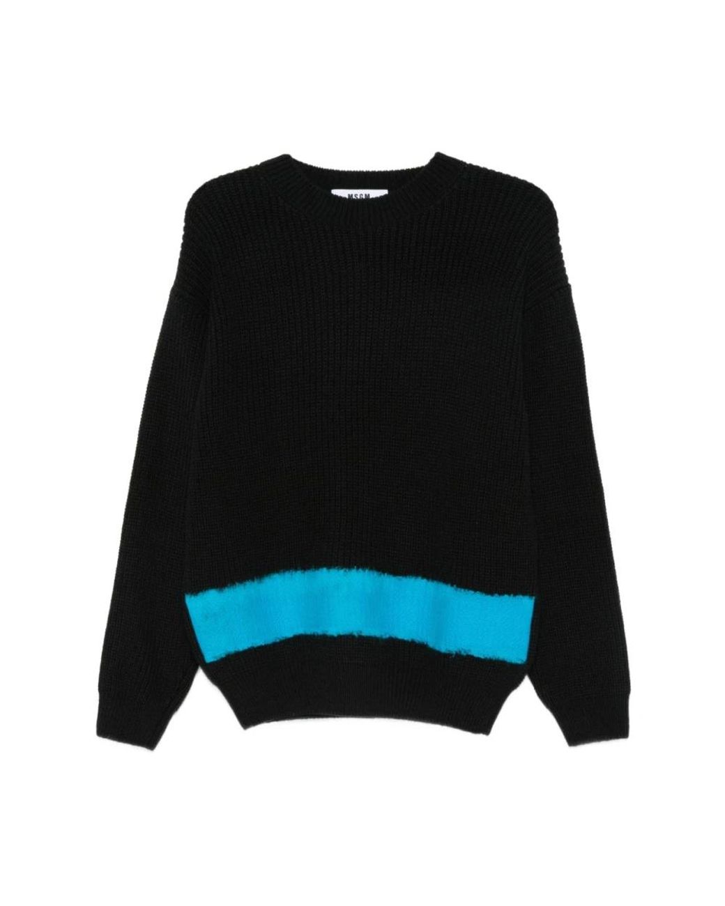MSGM Black Round-Neck Knitwear for men