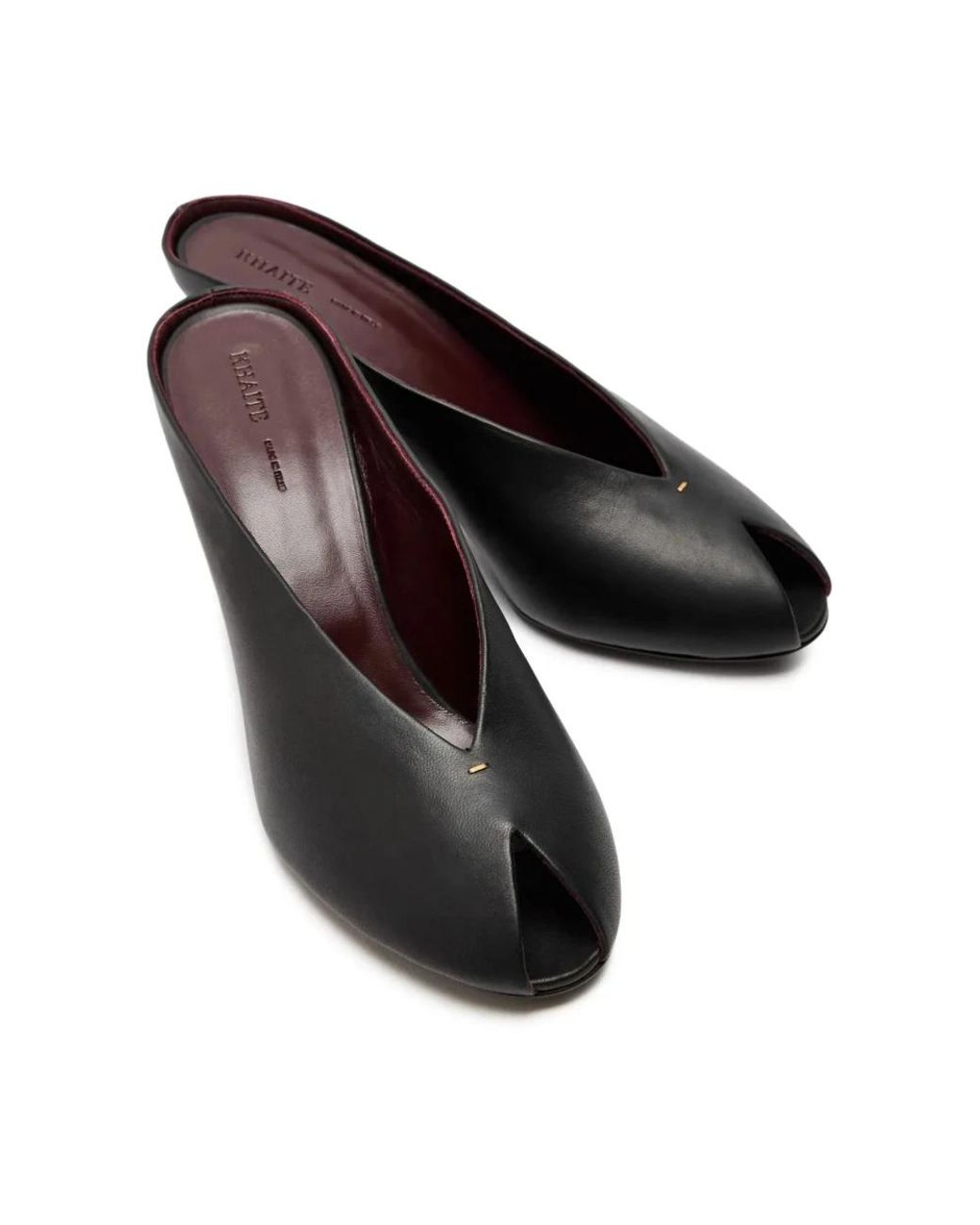 Khaite Black Heeled Mules