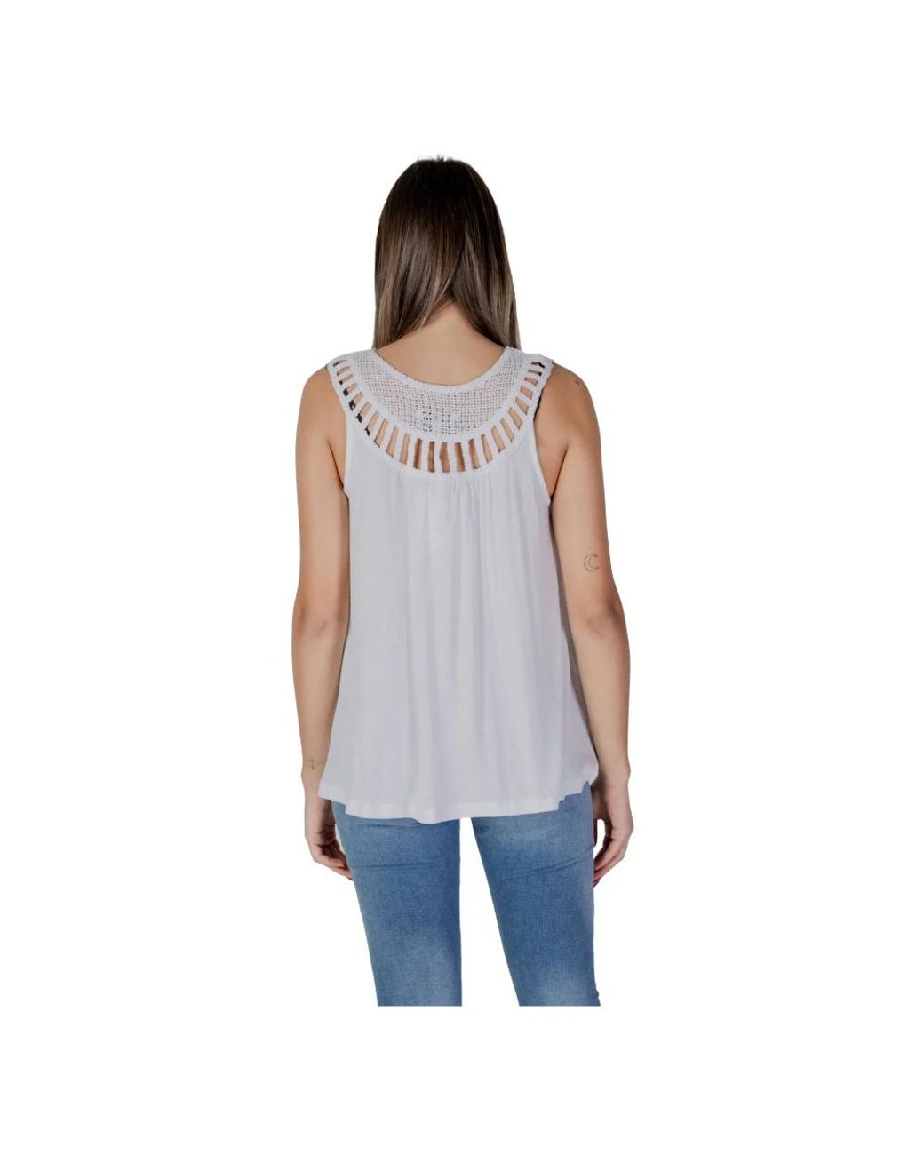 B.Young Blue Sleeveless Tops
