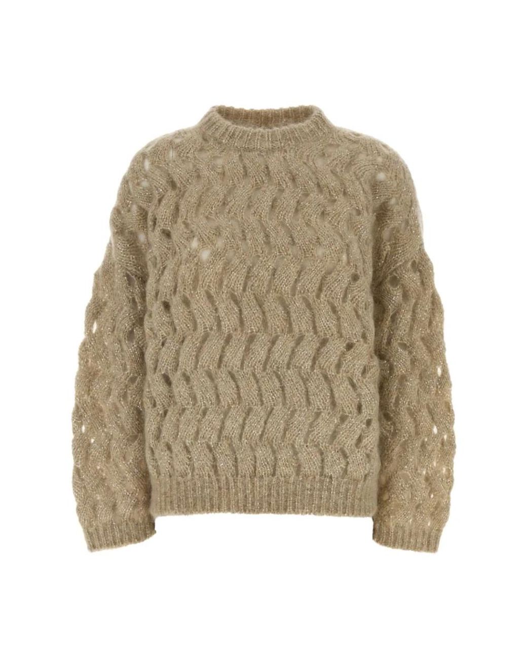 Brunello Cucinelli Natural Round-Neck Knitwear
