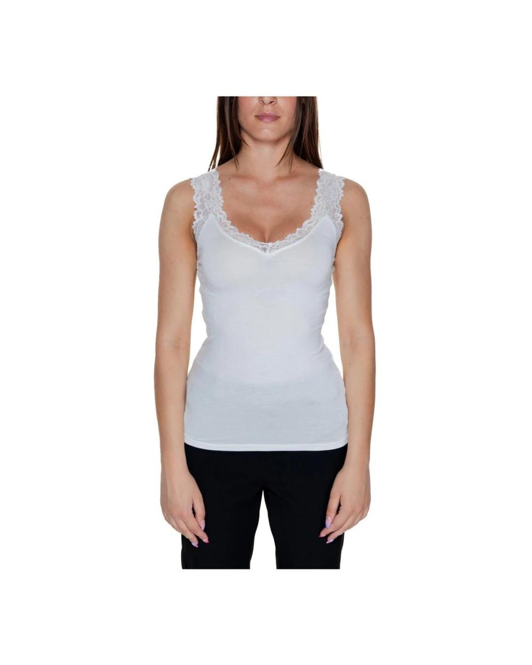 Vero Moda White Sleeveless Tops