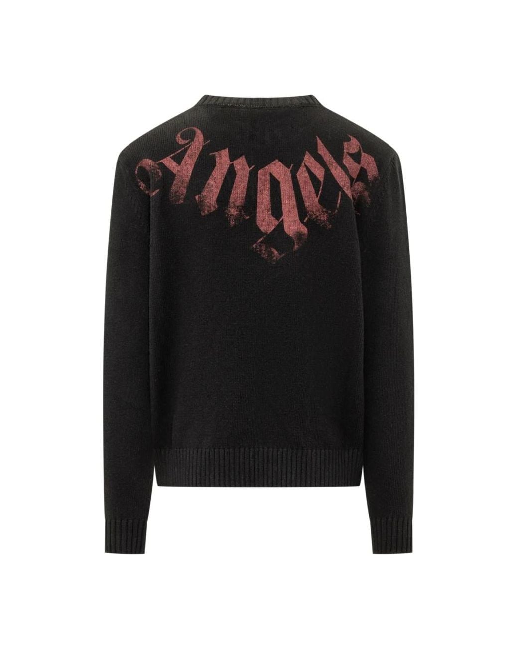 Palm Angels Black Round-Neck Knitwear for men