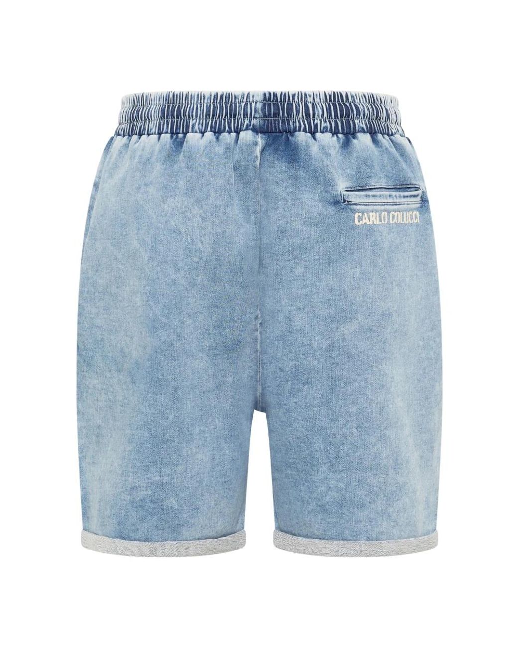 carlo colucci Blue Denim Shorts for men