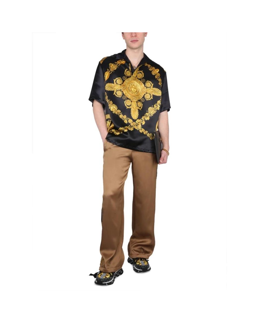 Versace Natural Straight Trousers for men